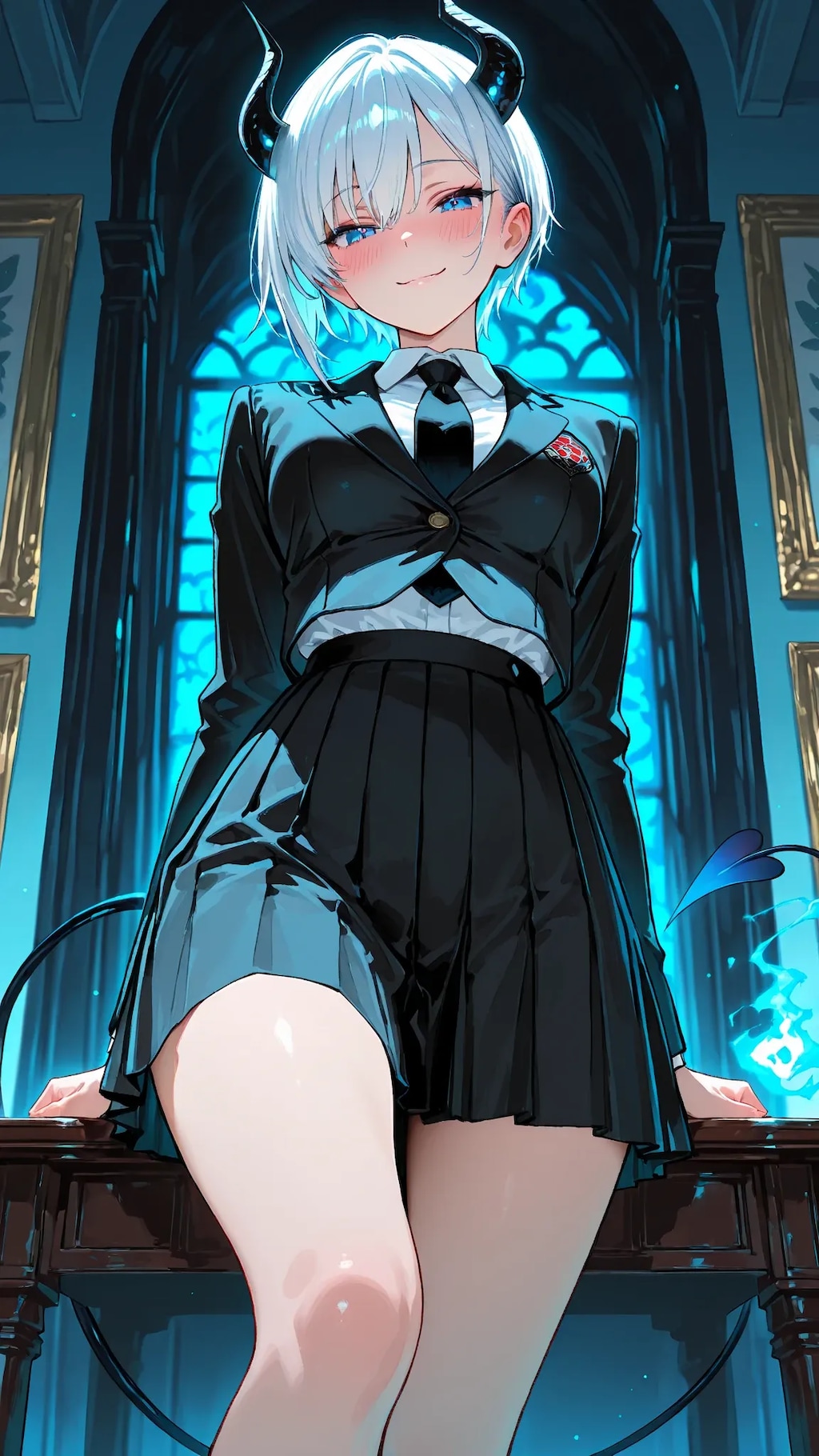 夜の校舎の悪魔ちゃん