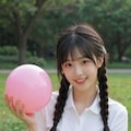 ボール遊びをする女の子 3枚目