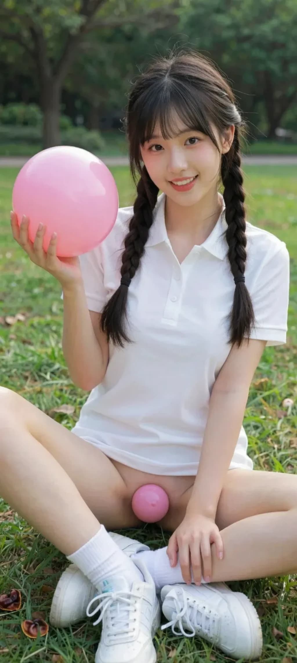 ボール遊びをする女の子