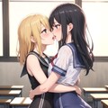百合女子高生のキス 4枚目