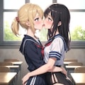 百合女子高生のキス 6枚目