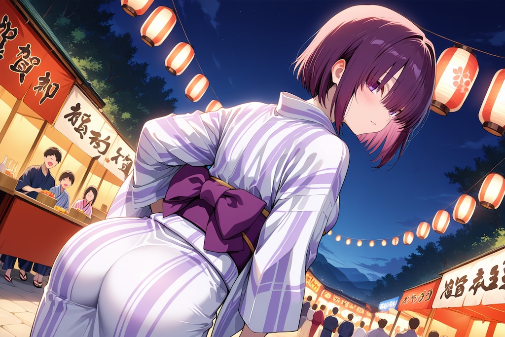 黒髪不愛想後輩ちゃん23『縁日+浴衣』