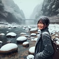 雪の川 2枚目