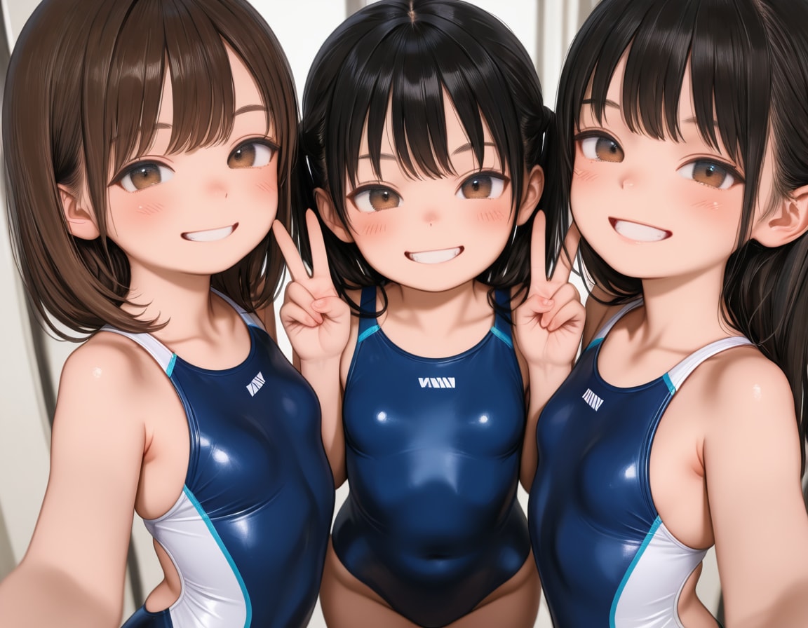 競泳でピース