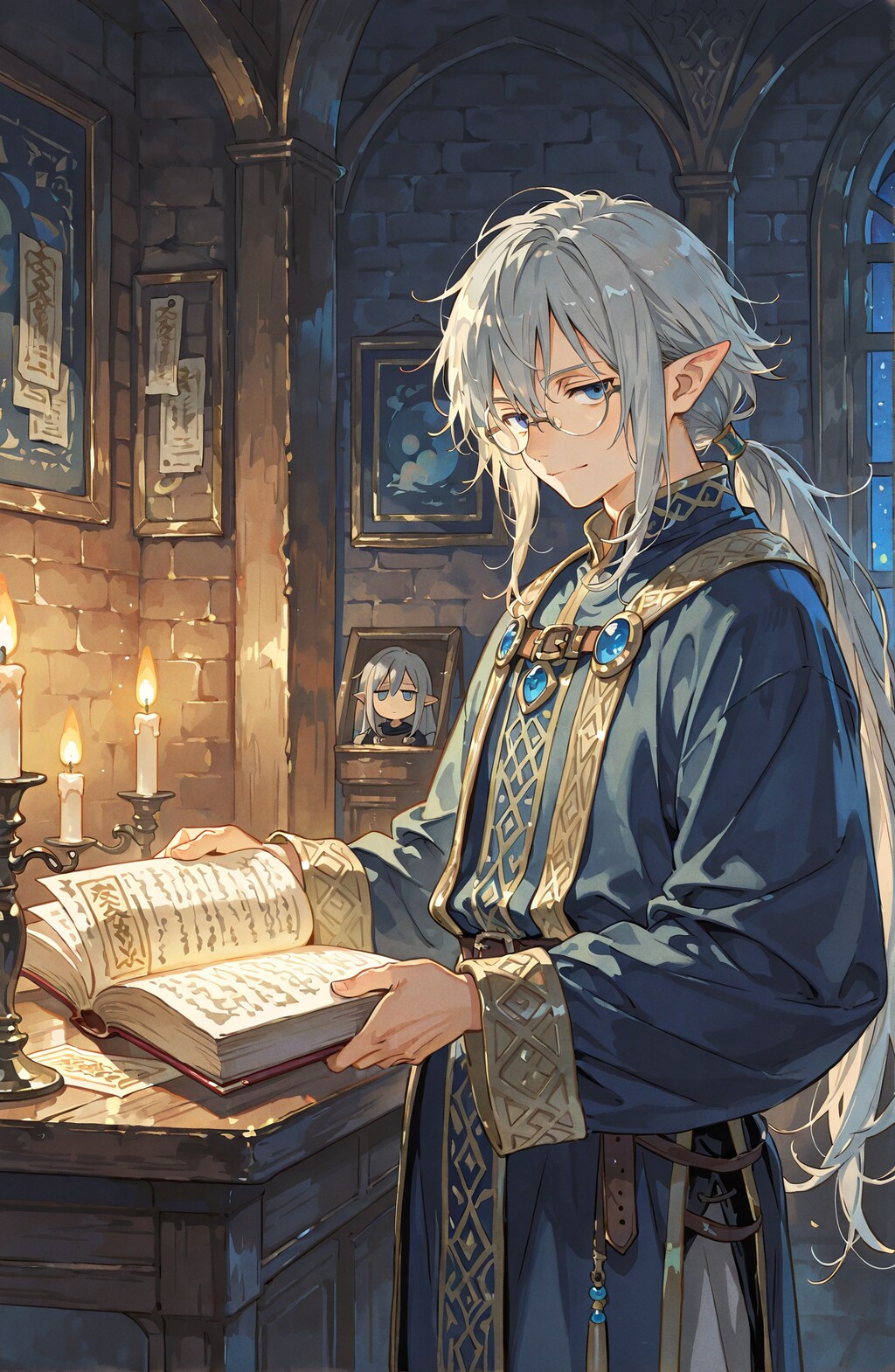 灰髪エルフと調査の夜