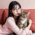 メガネ女子と猫 4枚目