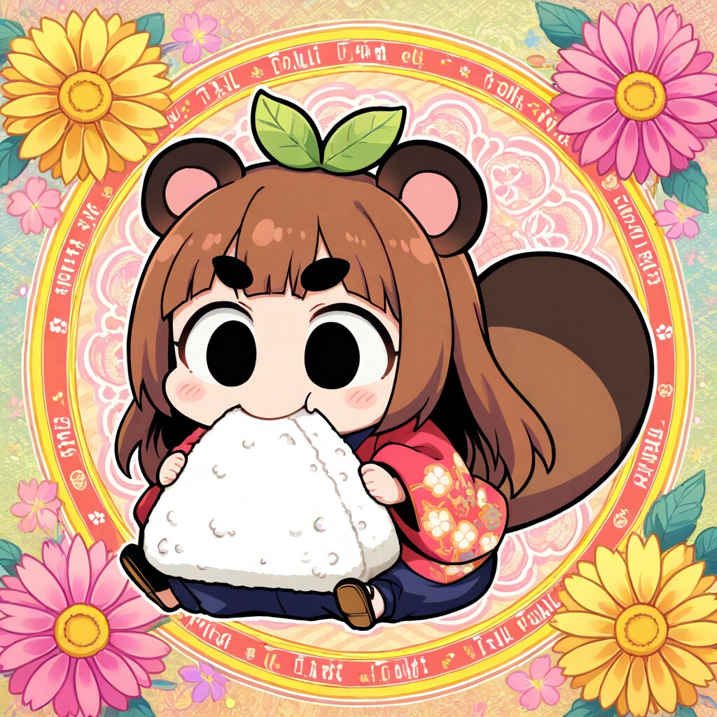 [ステッカー風]たぬきボーイとお供たち