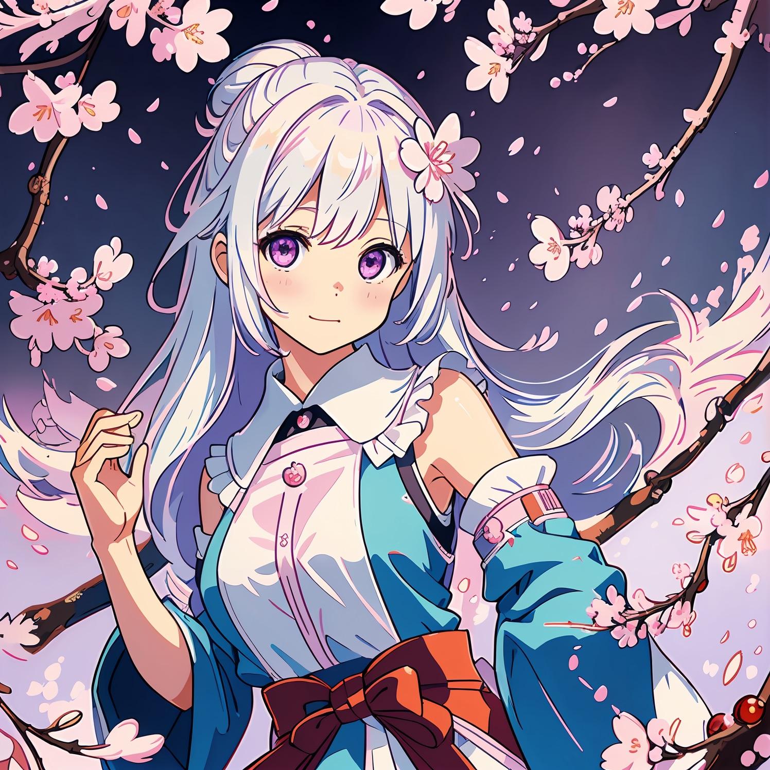 【桜】銀髪の少女