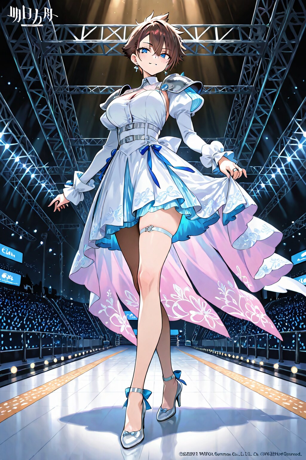 肩が特徴的なドレス(ファッションショーあるある)