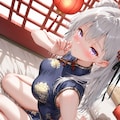 (1332)銀髪ちゃんチャイナドレス 2枚目