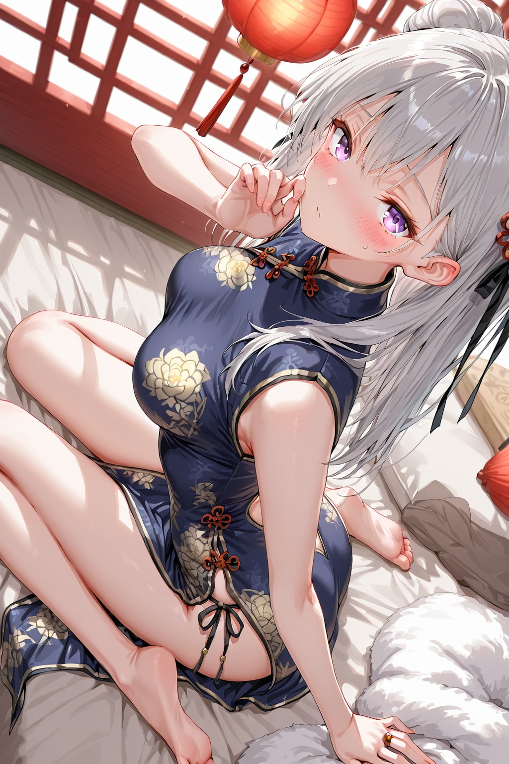 (1332)銀髪ちゃんチャイナドレス