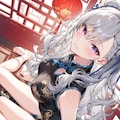 (1332)銀髪ちゃんチャイナドレス 3枚目