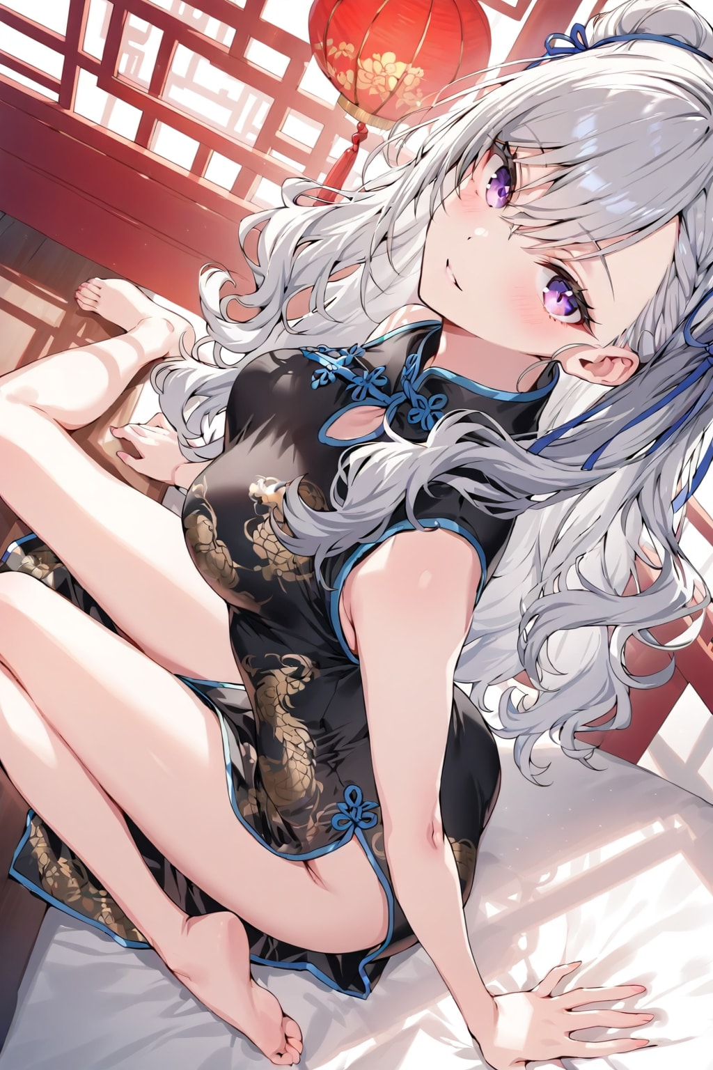 (1332)銀髪ちゃんチャイナドレス