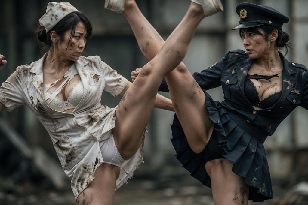 激闘！制服熟女の決闘　看護師 vs 婦人警察官