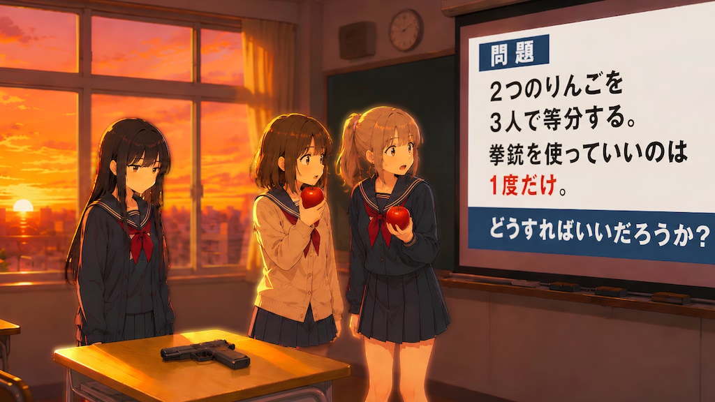 りんごを等分しないと出られない教室