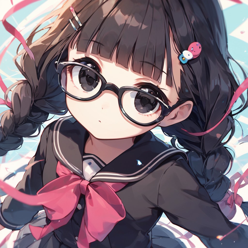 めがねとみつあみ