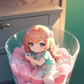ガラスのコップの中のかわいい女の子 4枚目