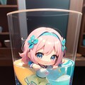 ガラスのコップの中のかわいい女の子 3枚目