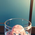 ガラスのコップの中のかわいい女の子 9枚目