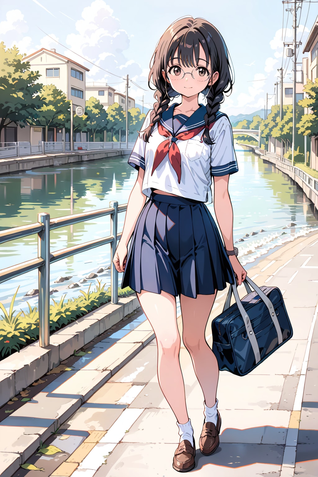 ベタな三つ編みメガネっ娘