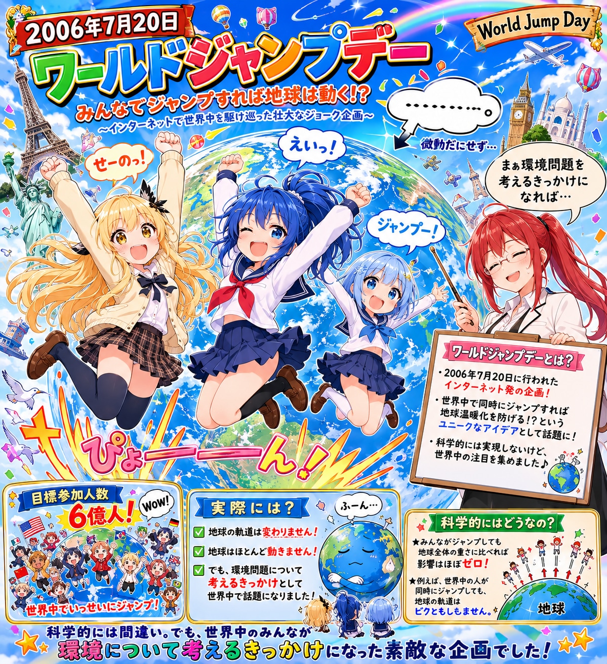7月20日は6億人でジャンプして地球を動かそうデーの日