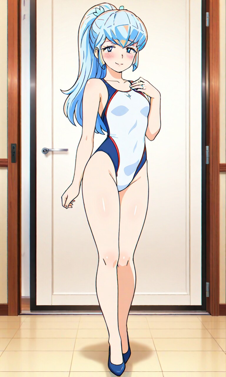 学校の水着を着たおユキさん