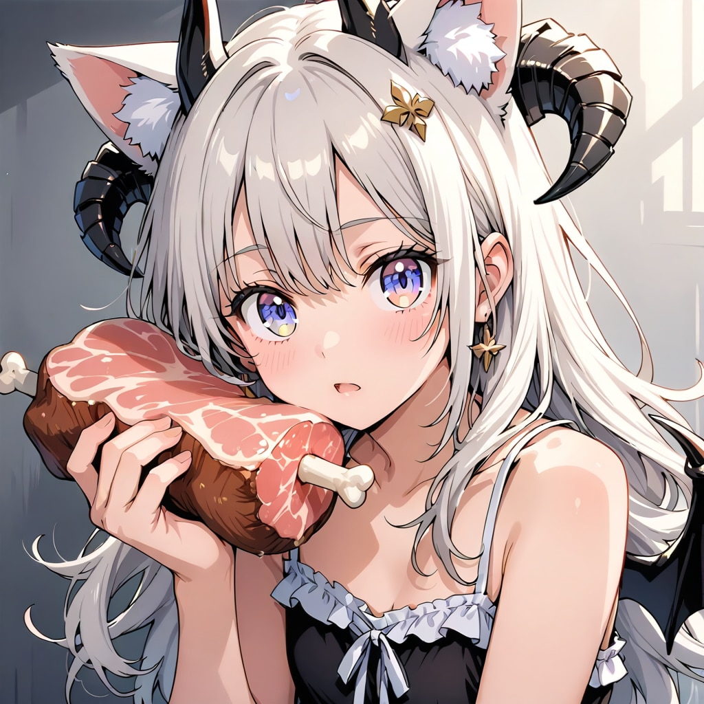 肉を独り占め　悪魔っ娘👿 | の人気AIイラスト・グラビア