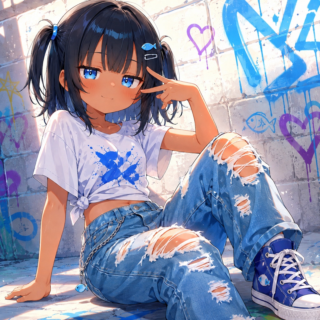 ダメージジーンズこなつちゃん