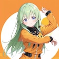 緑髪ロング娘（618） 4枚目