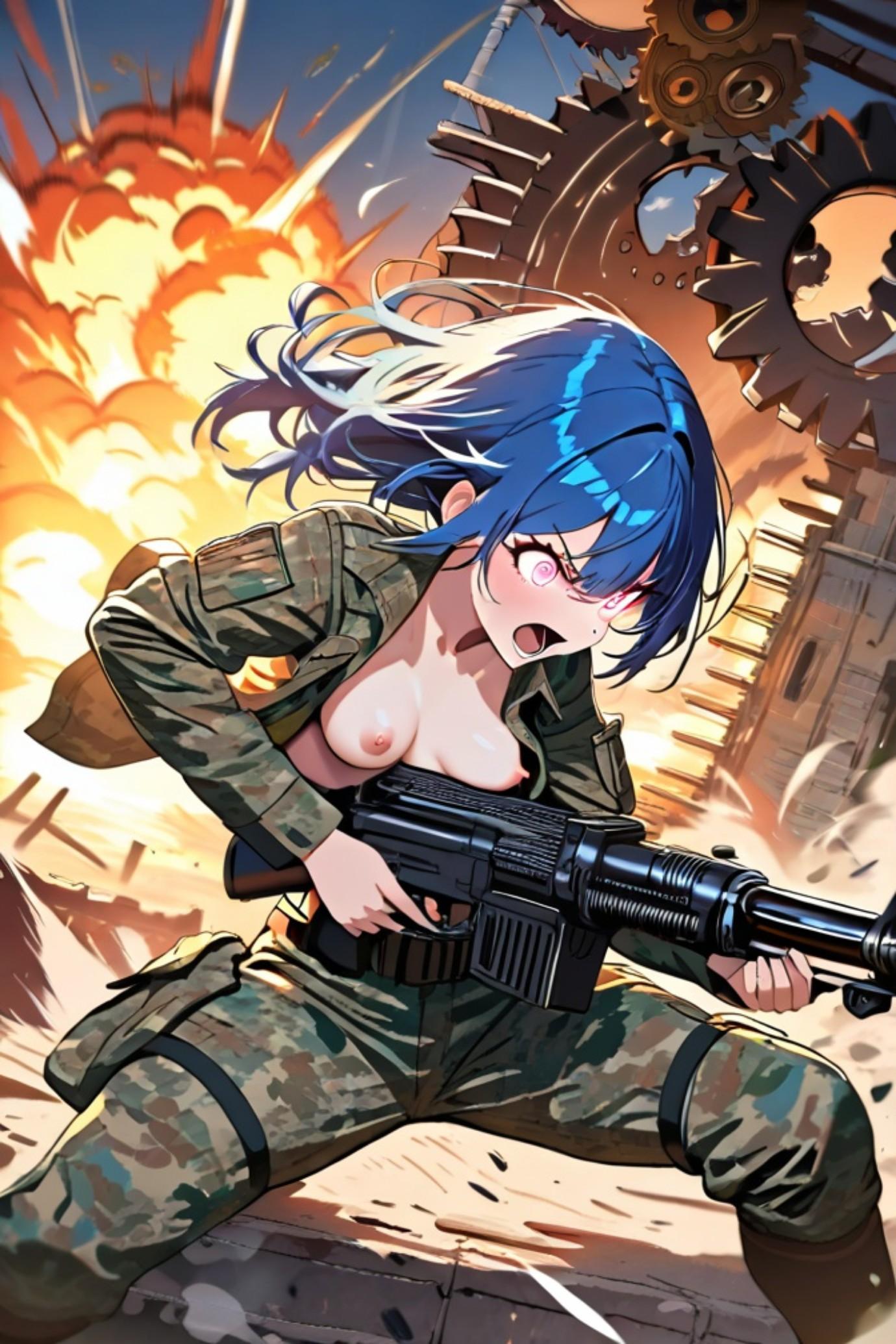 戦う青髪ちゃん