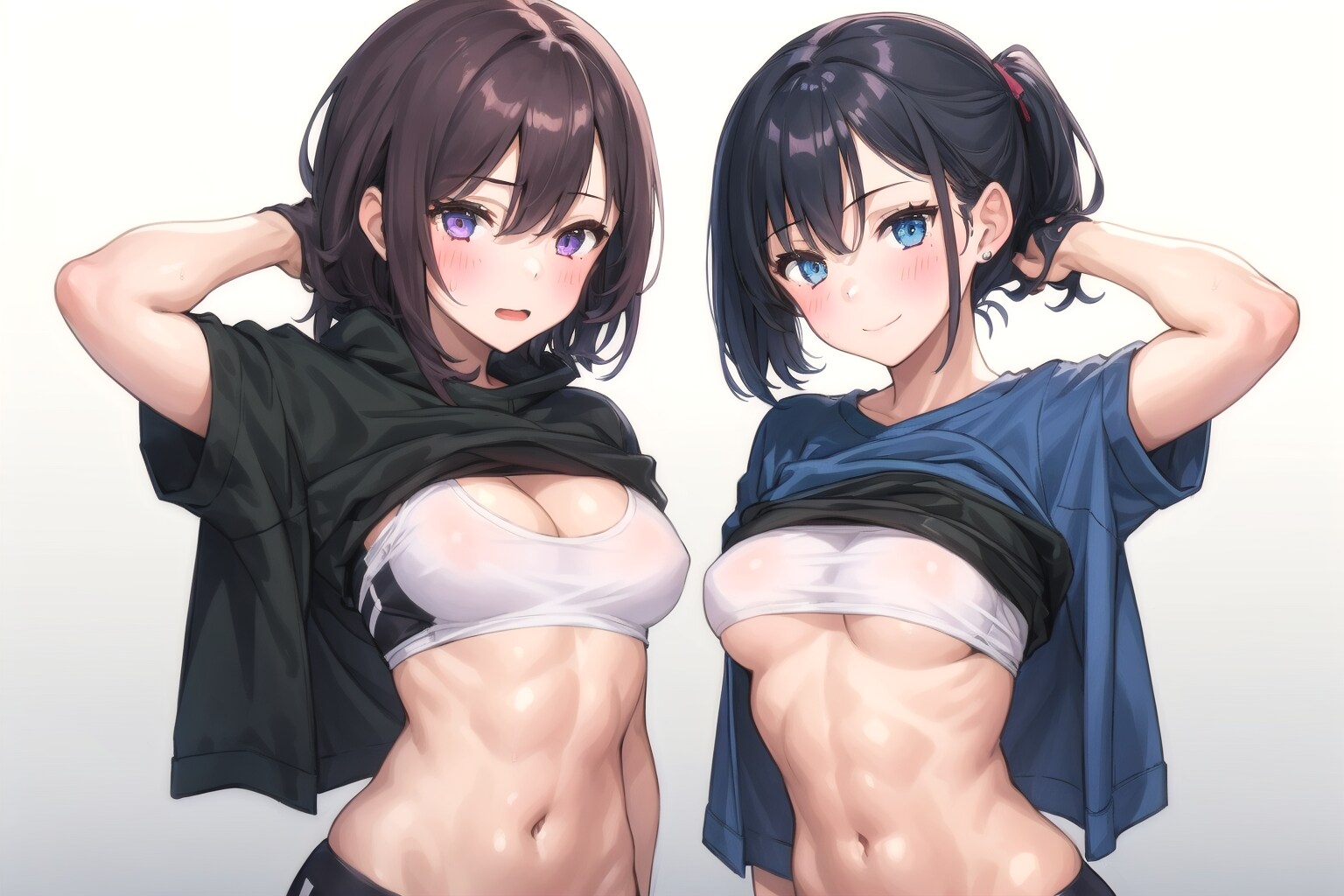 腹筋女子のモデル撮影