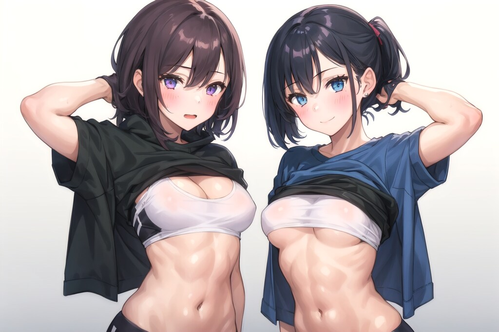 腹筋女子のモデル撮影
