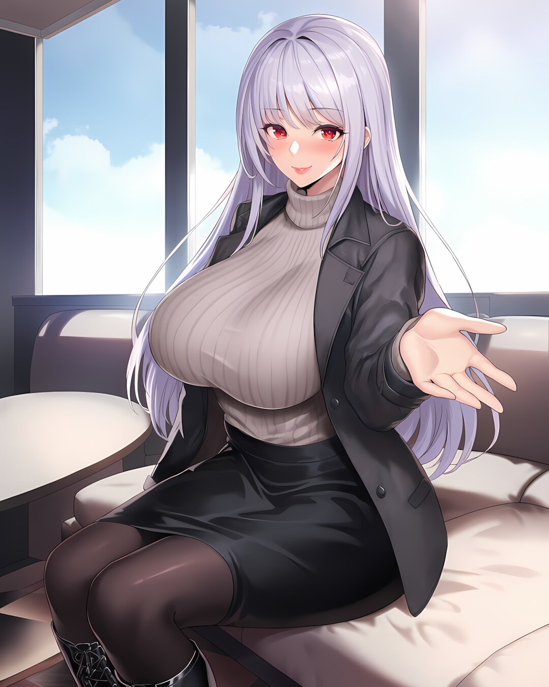 ☕️極上のティータイムをあなたと✨冬の大人シックコーデ | の人気AIイラスト・グラビア