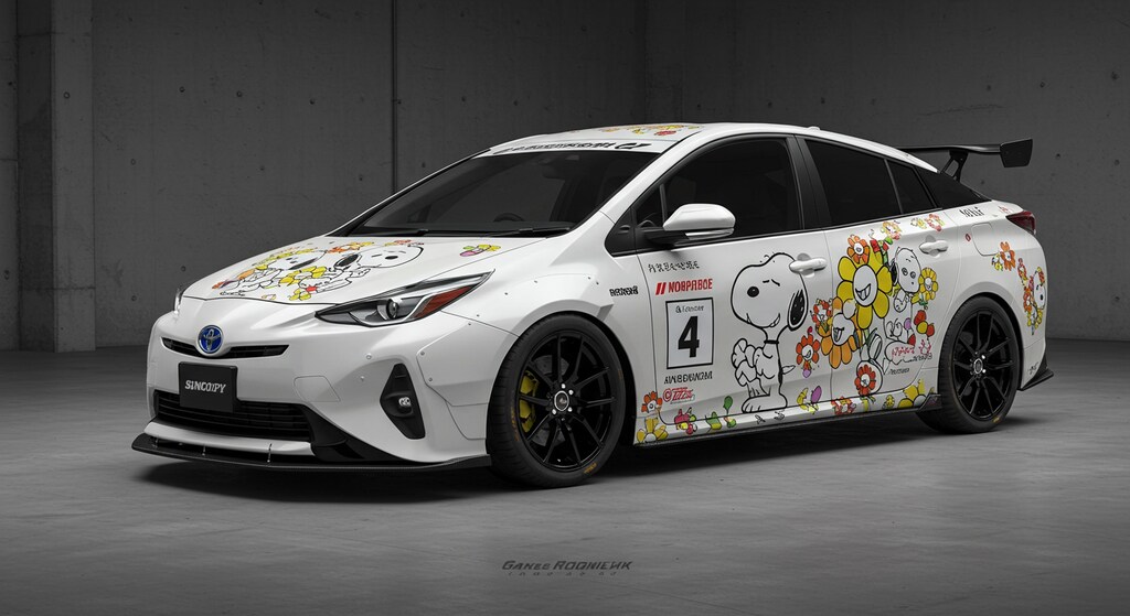 スヌーピー柄プリウス