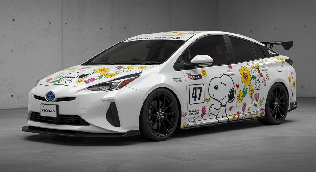 スヌーピー柄プリウス