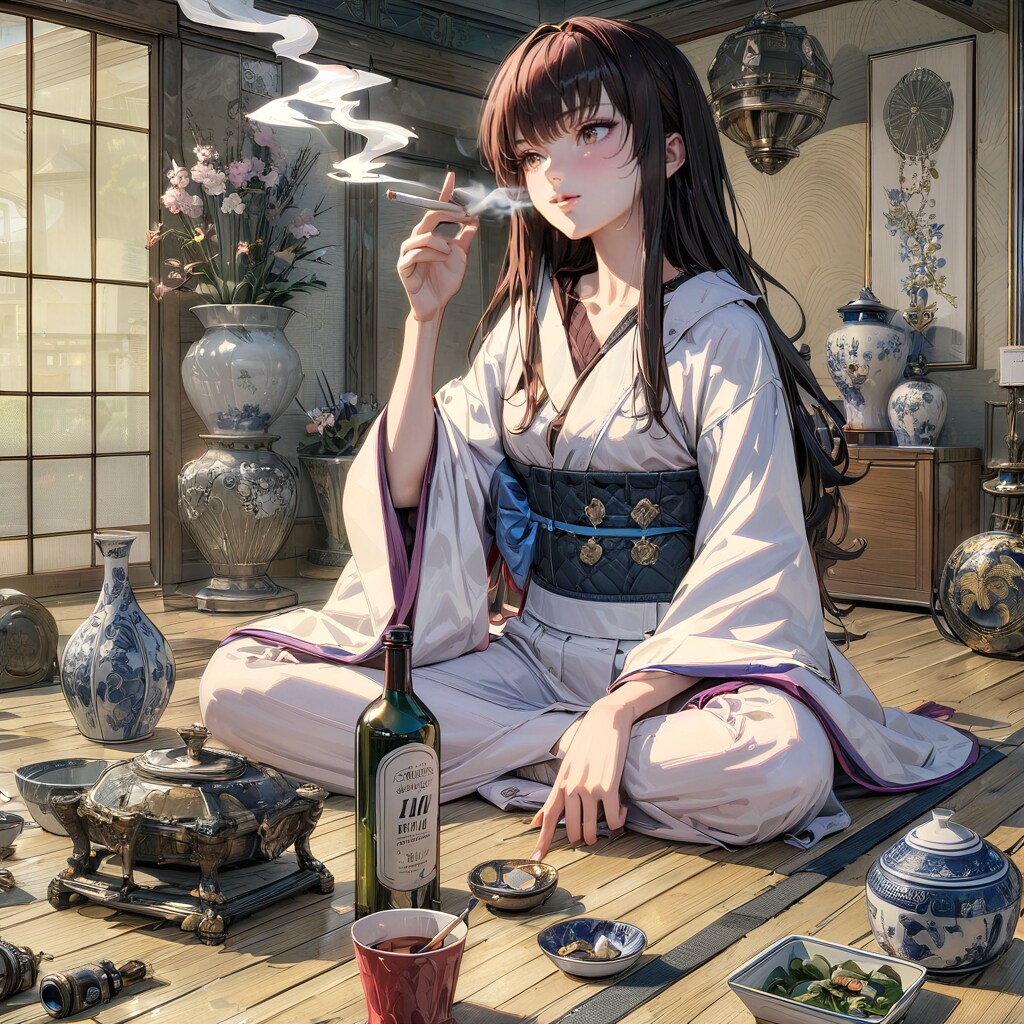 煙草を吸う女23