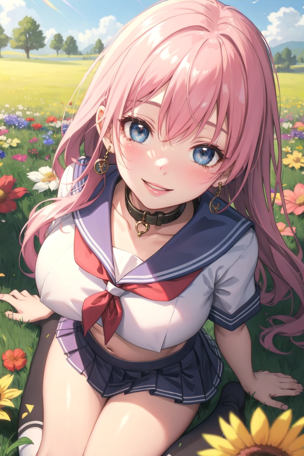 ピンクちゃんと お花畑デート