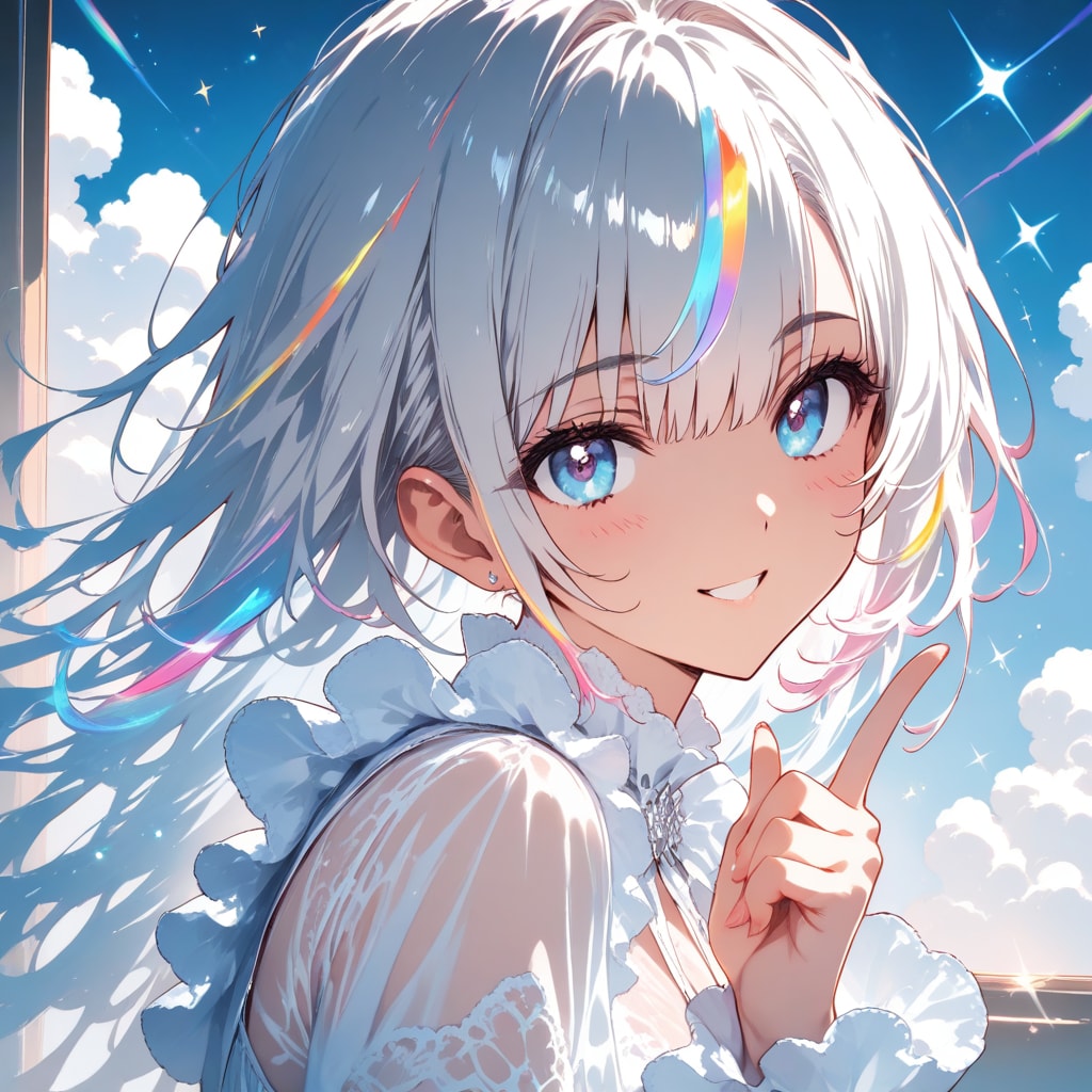 虹色メッシュ