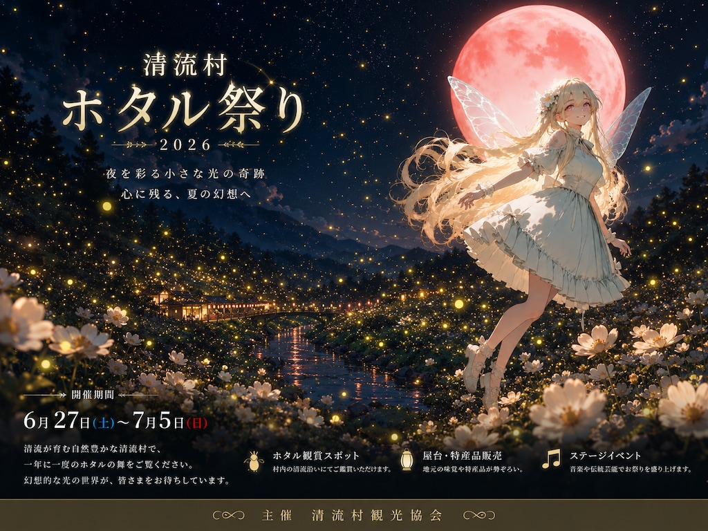 Sエピ・マキ『清流村ホタル祭り2026』ポスター