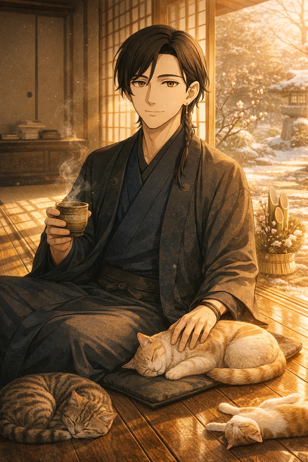 構造王リクと猫のお正月