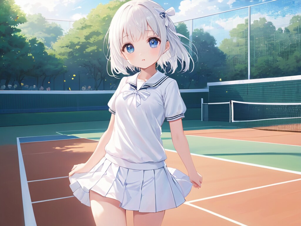 テニスウェアの少女