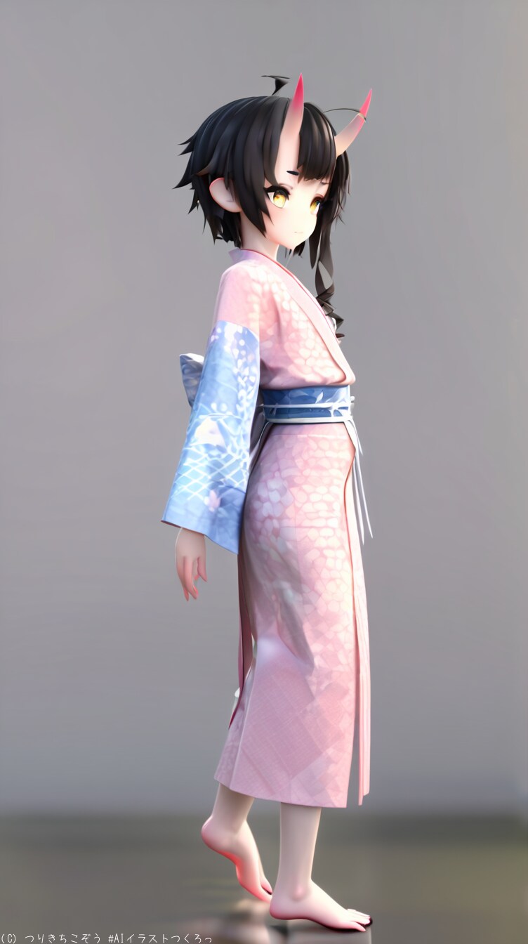 黒髪の鬼の西李さんフィギュア
