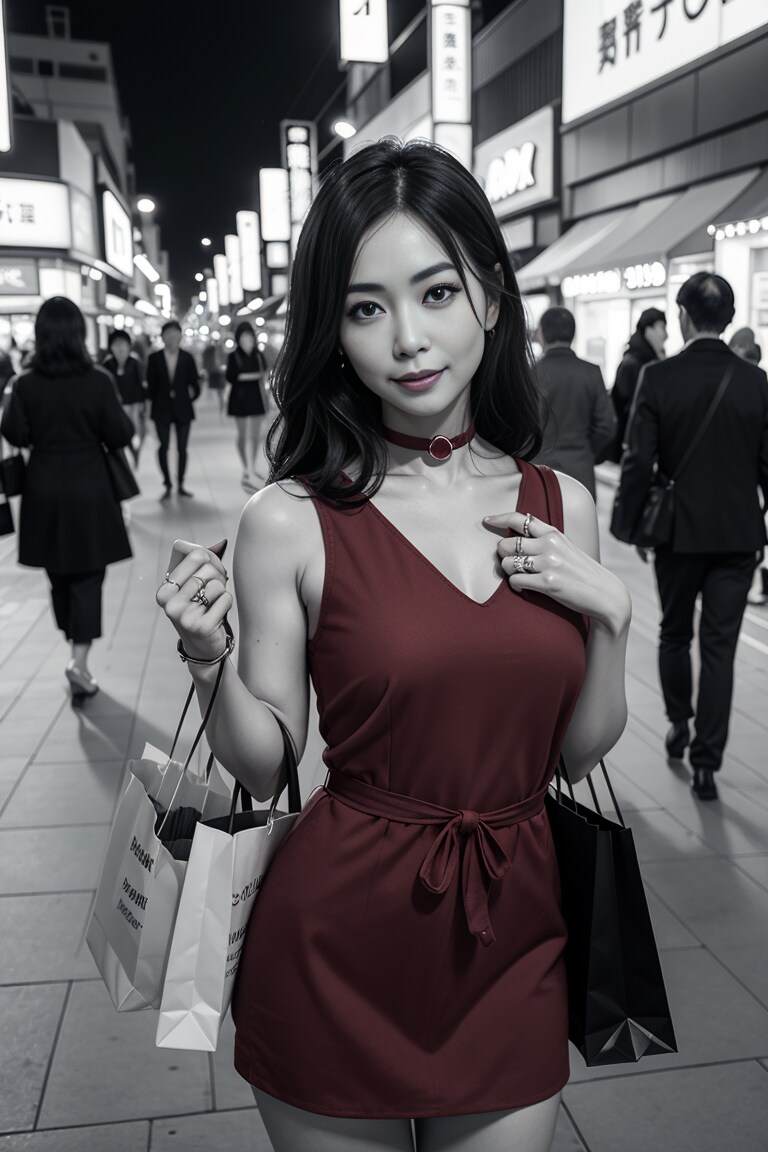 赤いドレスの熟女2