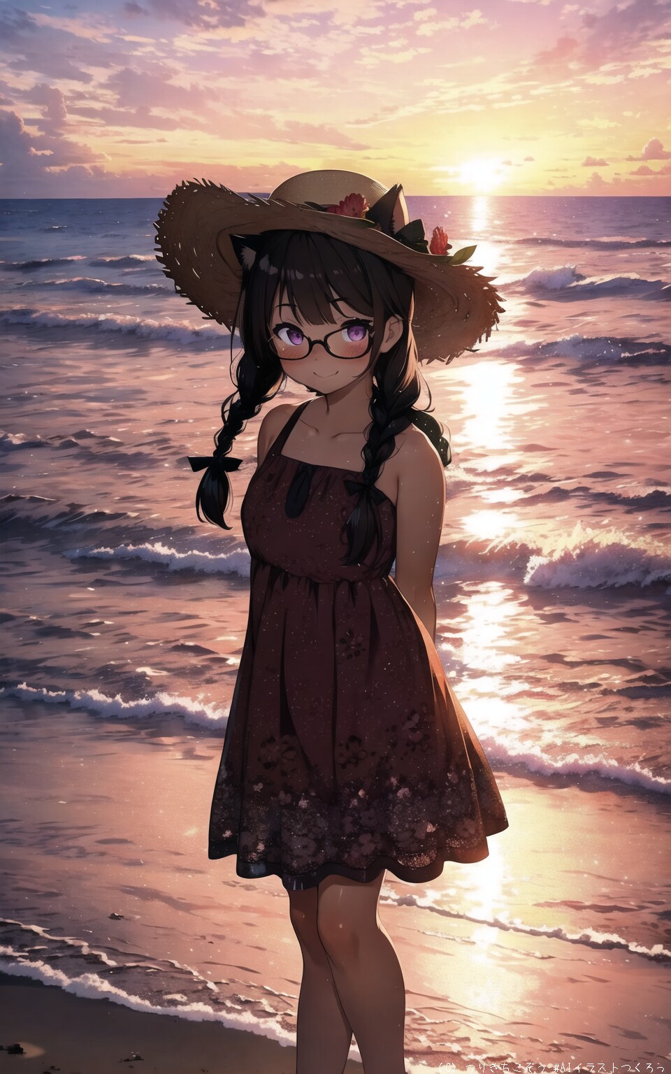 夕焼け空と未衣さん