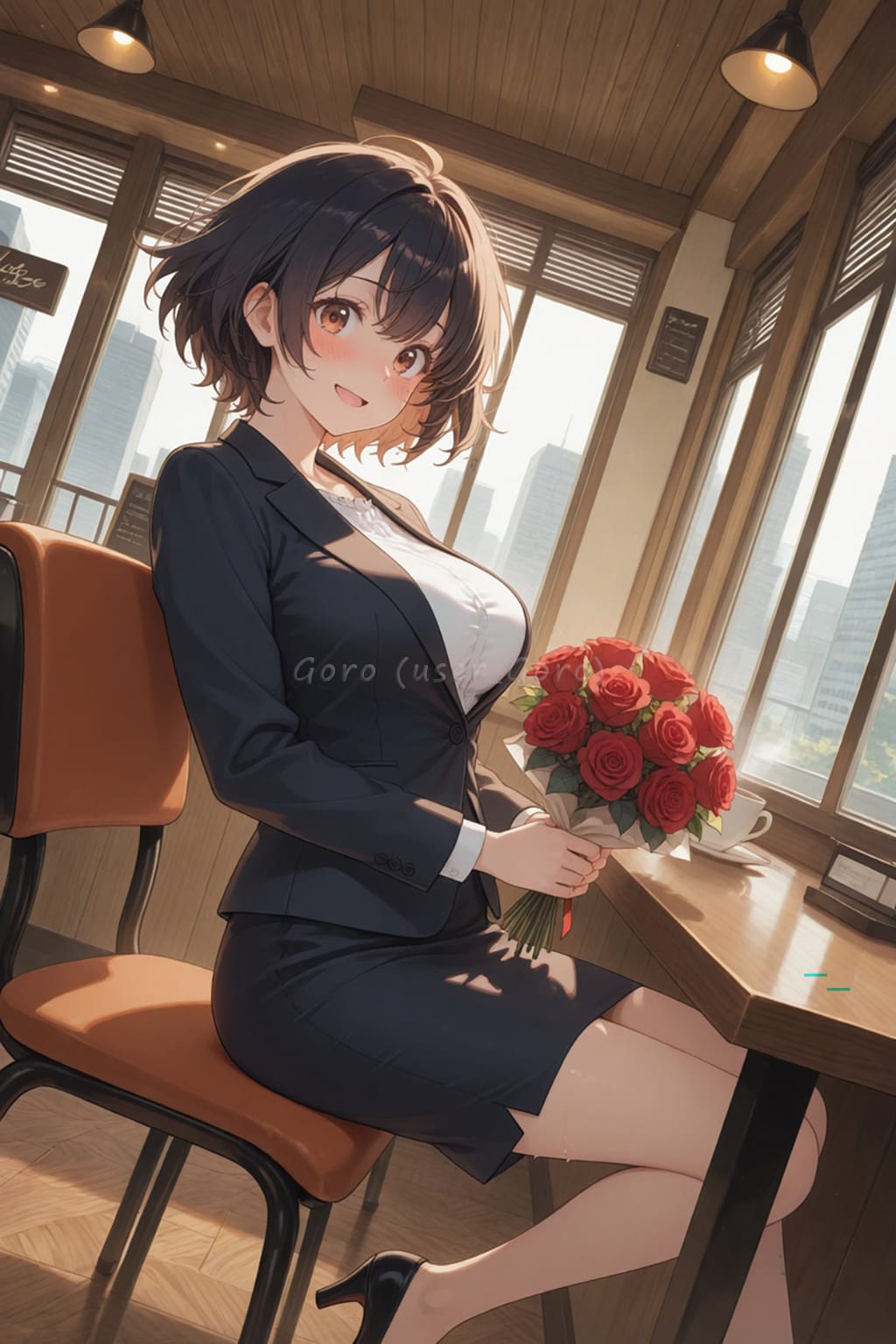 新人OLに花束をあげてみた