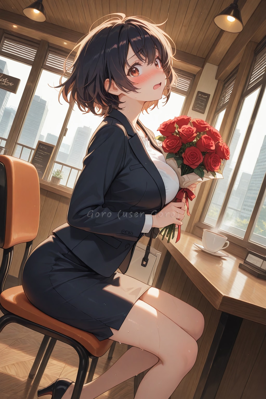 新人OLに花束をあげてみた