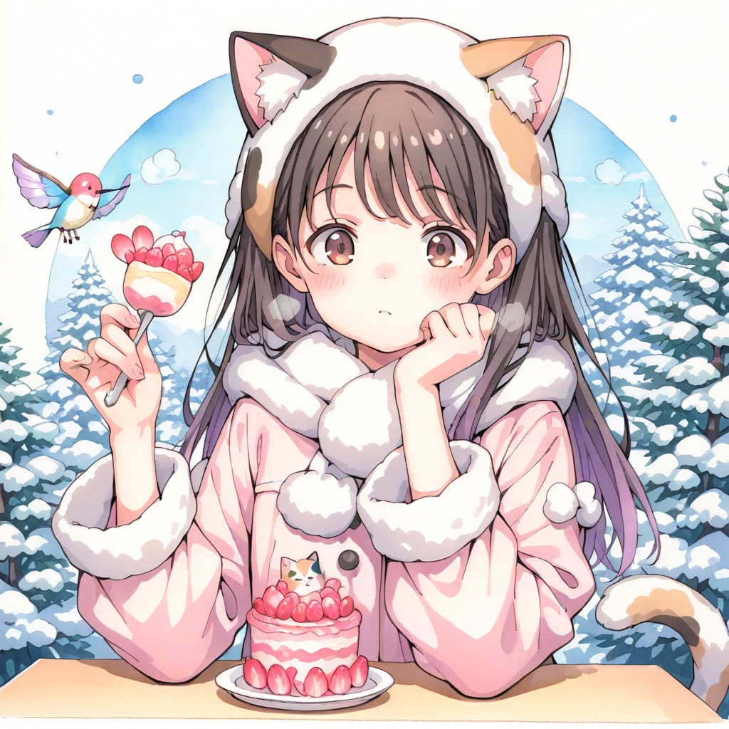 いただきまーす！（５）ケーキ | の人気AIイラスト・グラビア