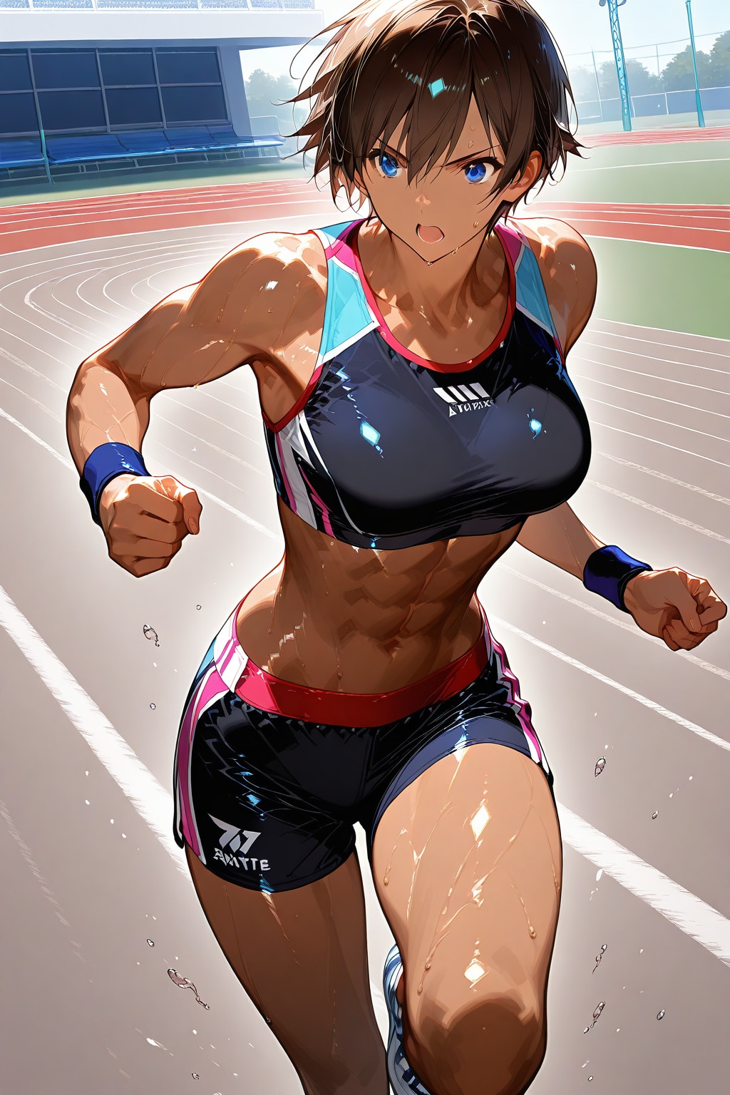 褐色陸上女子の肉体美🏃‍♀️ | の人気AIイラスト・グラビア