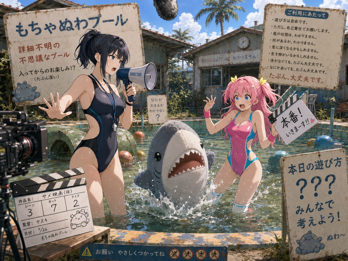 サメ映画撮影中