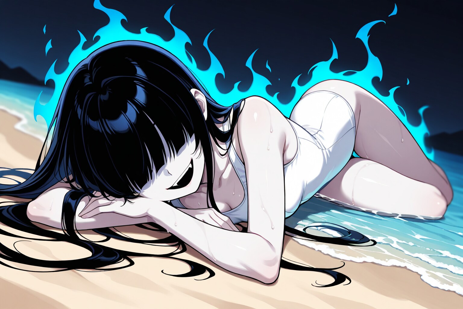 海を楽しむ幽霊さん